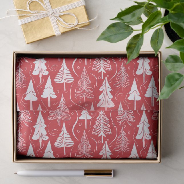 Papier Mousseline Red Christmas Pattern#6 ID1009 (Cadeau)