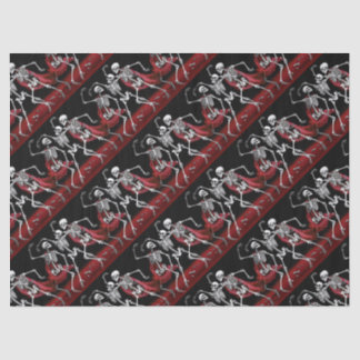 Papier Mousseline Red Death Dancing Skeletons Mariage gothique