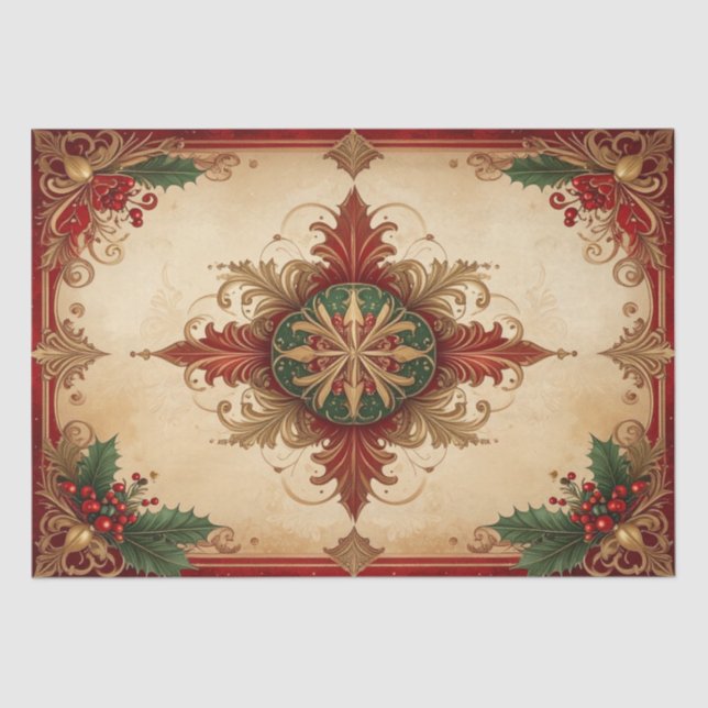 Papier Mousseline Red Decorative Holiday Tissue Paper (Recto)