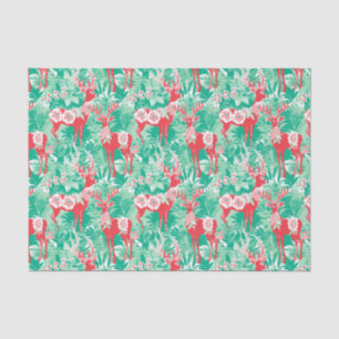 Papier Mousseline Red et Green Preppy Christmas Reindeer