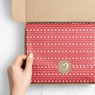 Papier Mousseline Red Fair Isle Motif de Noël