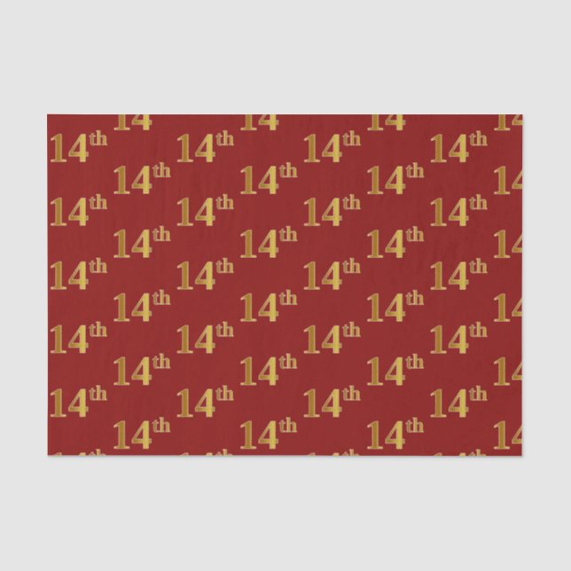Papier Mousseline Red, Faux Gold 14e (quatorzième) événement (Recto)