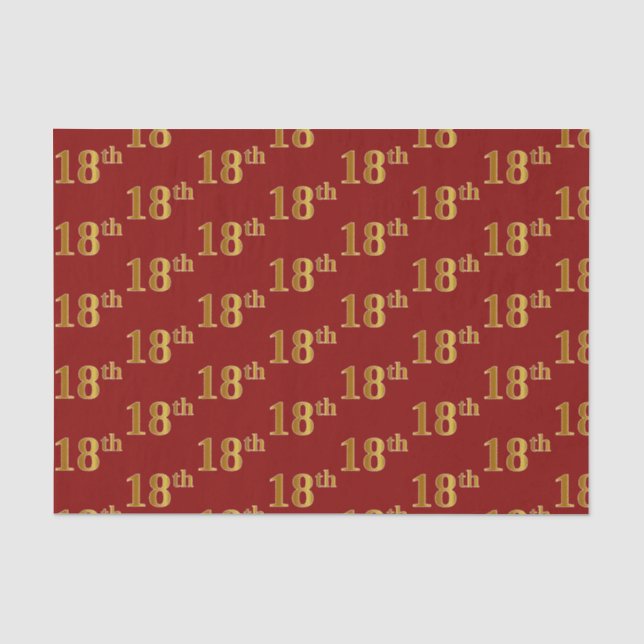 Papier Mousseline Red, Faux Gold 18e (dix-huitième) (Recto)