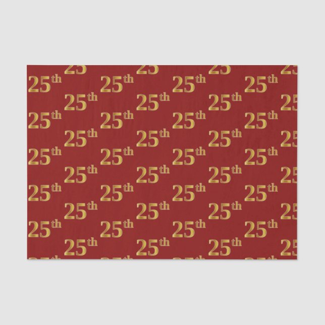 Papier Mousseline Red, Faux Gold 25e (Vingt-cinquième) (Recto)
