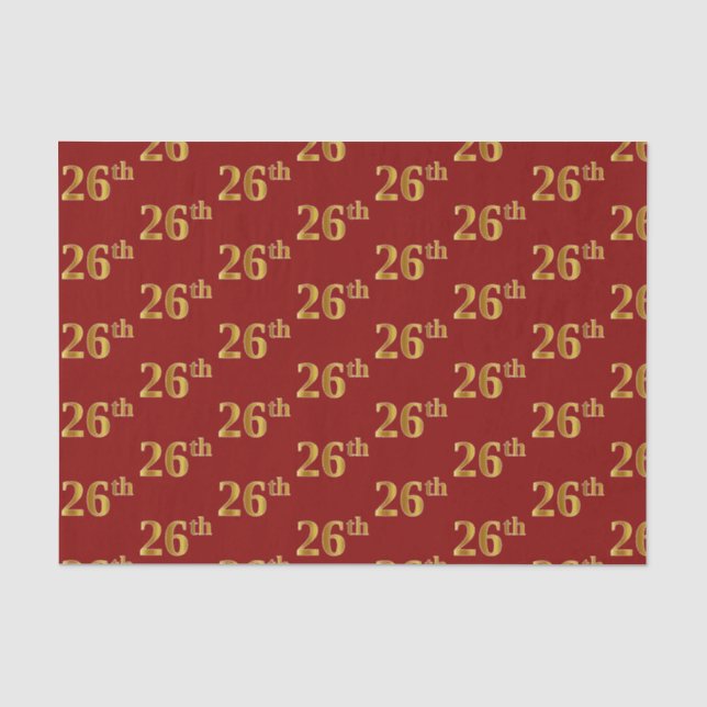 Papier Mousseline Red, Faux Gold 26e (Vingt-sixième) (Recto)