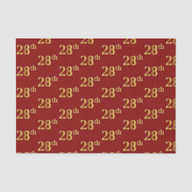 Papier Mousseline Red, Faux Gold 28e (Vingt-Huitième) (Recto)