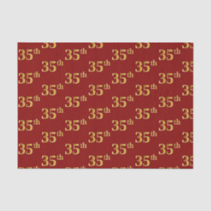 Papier Mousseline Red, Faux Gold 35e (Trente-cinquième)