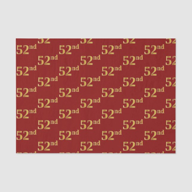 Papier Mousseline Red, Faux Gold 52e (Cinquante-deuxième) (Recto)