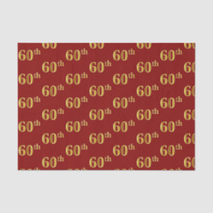 Papier Mousseline Red, Faux Gold 60e (Soixantième) Event Tissue Pape