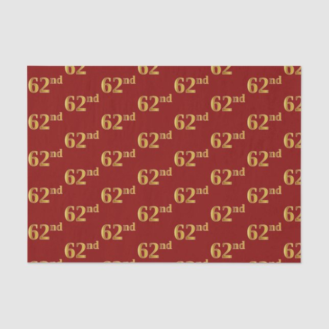 Papier Mousseline Red, Faux Gold 62e (Soixante-deuxième) (Recto)