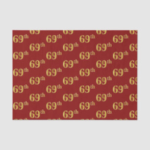 Papier Mousseline Red, Faux Gold 69e (Soixante-neuvième)