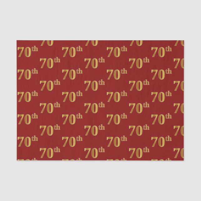 Papier Mousseline Red, Faux Gold 70th (Seveneth) (Recto)