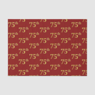 Papier Mousseline Red, Faux Gold 75e (Soixante-quinzième)