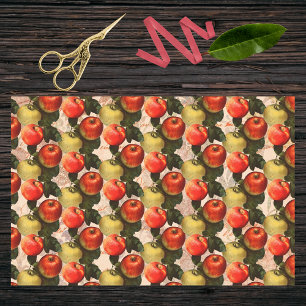 Papier Mousseline Red Gold Harvest Apple Motif - Idée cadeau de l'en
