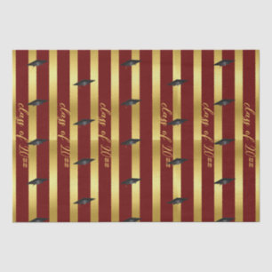 Papier Mousseline Red Gold School College University Graduation Day