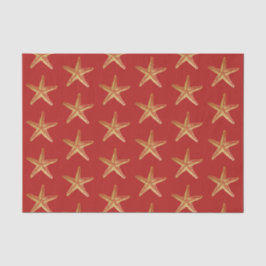 Papier Mousseline Red Gold Starfish Plage côtière Noël