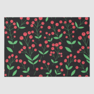 Papier Mousseline Red Holly Berries Classic Motif de vacances