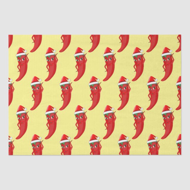 Papier Mousseline Red Hot Pepper Diva Avec Casquette Santas (Recto)