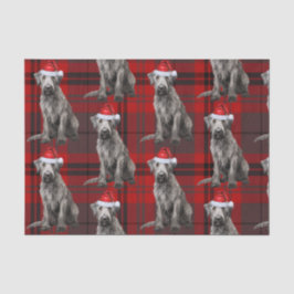 Papier Mousseline Red Plaid Irish Wolfhound Dog Holiday