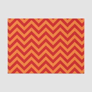 Papier Mousseline Red, Pumkin Orange Large Chevron Zig Zag