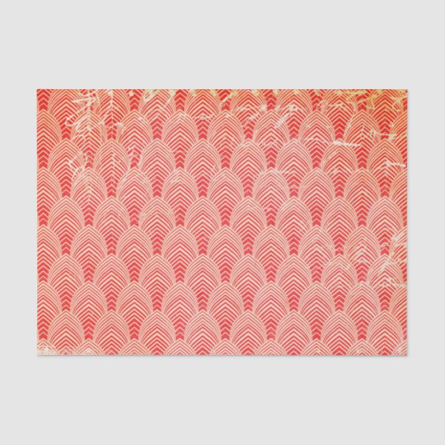 Papier Mousseline Red Retro en détresse (Recto)