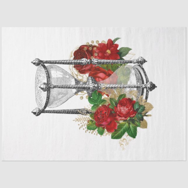Papier Mousseline Red Rose Steampunk Series Design 13 (Recto)