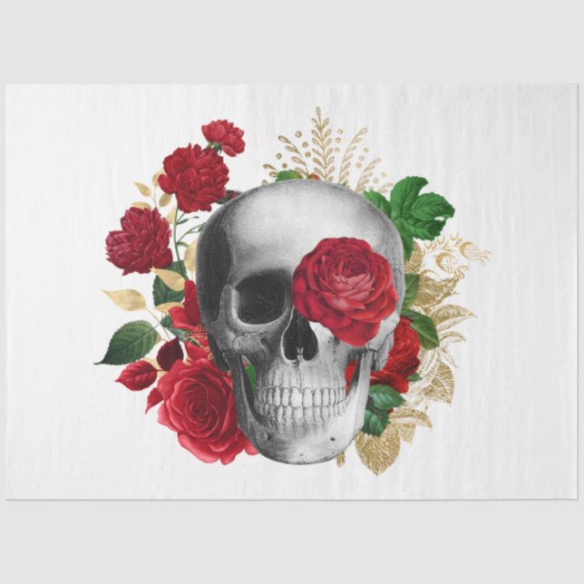 Papier Mousseline Red Rose Steampunk Series Design 21 (Recto)
