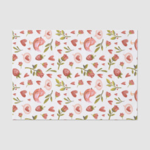 Papier Mousseline Red Roses Coeur Motif Saint Valentin