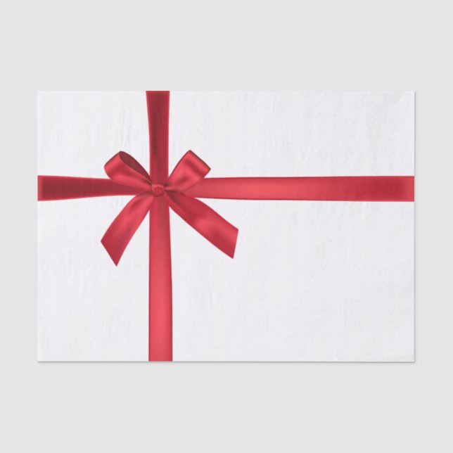 Papier Mousseline Red Satin Ribbon Bow Fête de Noël (Recto)