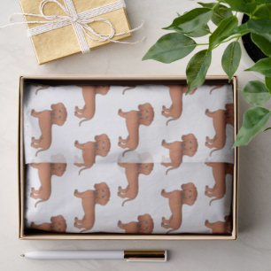 Papier Mousseline Red Smooth Coat Dachshund mignon chien Motif