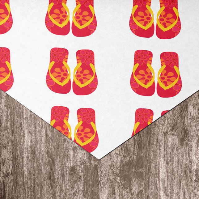 Papier Mousseline Red Summer Beach Flip Flops Tissu cadeau (Créateur téléchargé)