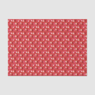 Papier Mousseline Red Tropical Christmas Palm Trees Decoupage