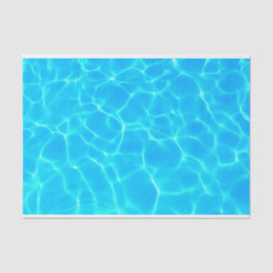 Papier Mousseline Réflexions sur l'eau de la piscine bleu chatoyante