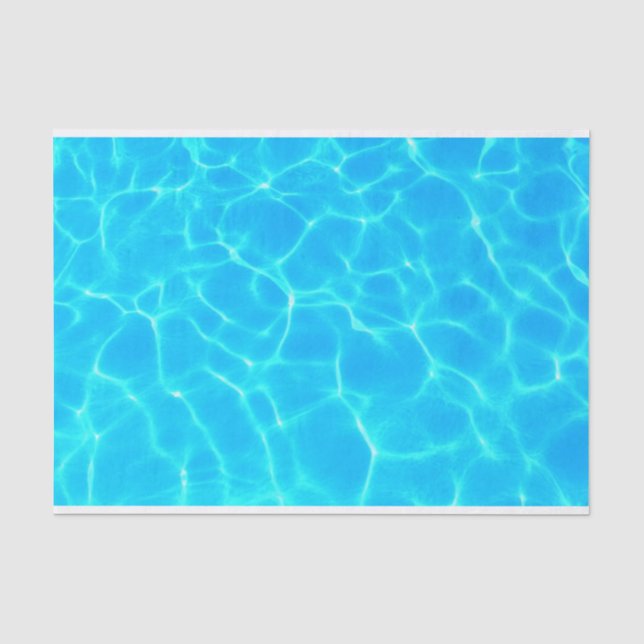 Papier Mousseline Réflexions sur l'eau de la piscine bleu chatoyante (Recto)