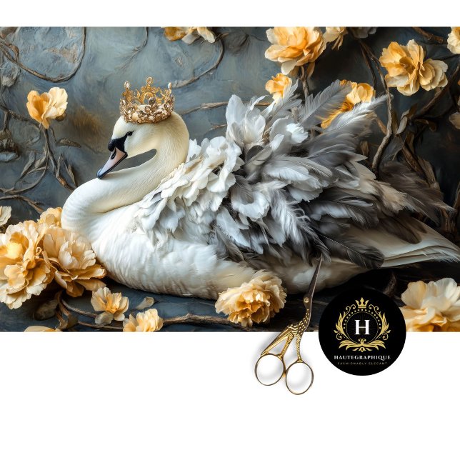 Papier Mousseline Regal cygne blanc Golden Crown Découpage (Créateur téléchargé)