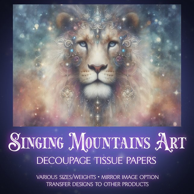 Papier Mousseline Regal Galaxy Lion Decoupage (Créateur téléchargé)