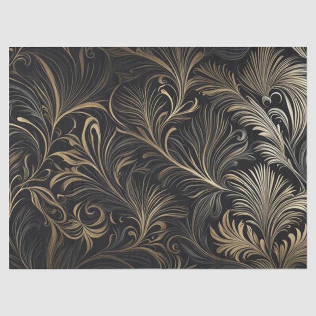 Papier Mousseline Regal Gold sur papier découpage noir (Recto)