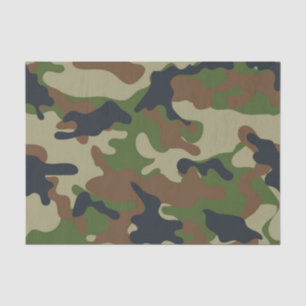 Papier Mousseline Région boisée Camo