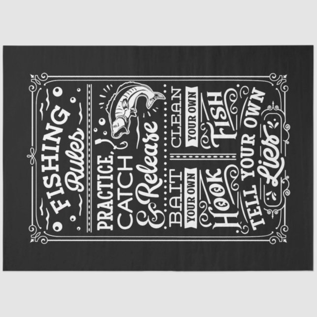 Papier Mousseline Règles de pêche (Recto)