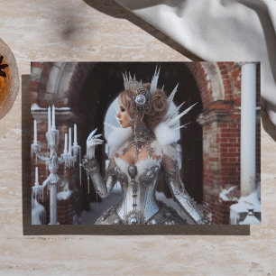 Papier Mousseline Reine de glace d'hiver Steampunk Victorien Industr