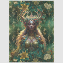Reine de la forêt émeraude fantaisie découpage