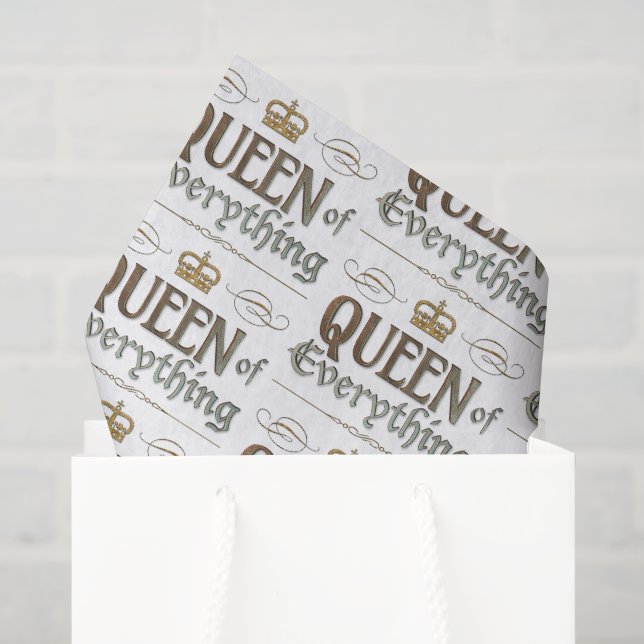 Papier Mousseline REINE DE TOUT - Élégante Couronne royale riche (Sac cadeau)