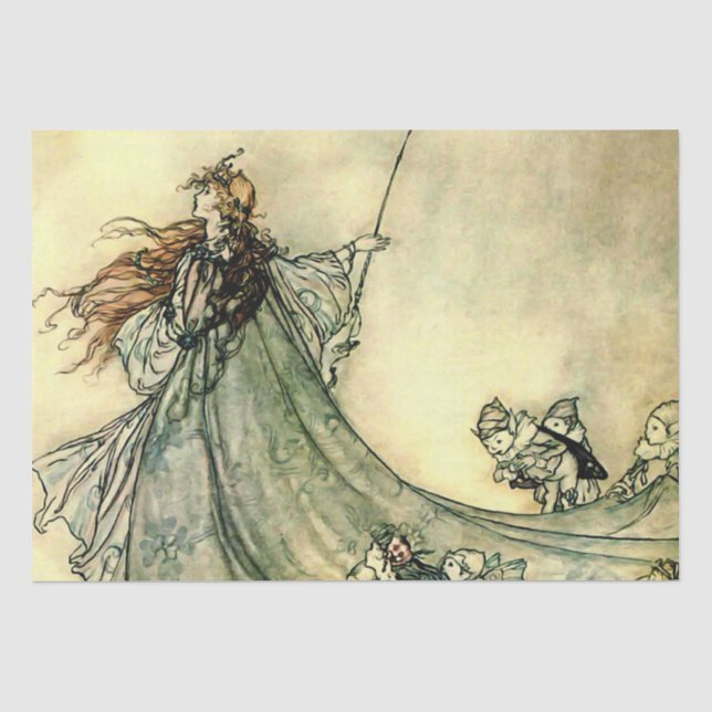 Papier Mousseline "Reine des fées" par Arthur Rackham (Recto)