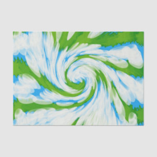 Papier Mousseline Remous vert-bleu super de colorant de cravate
