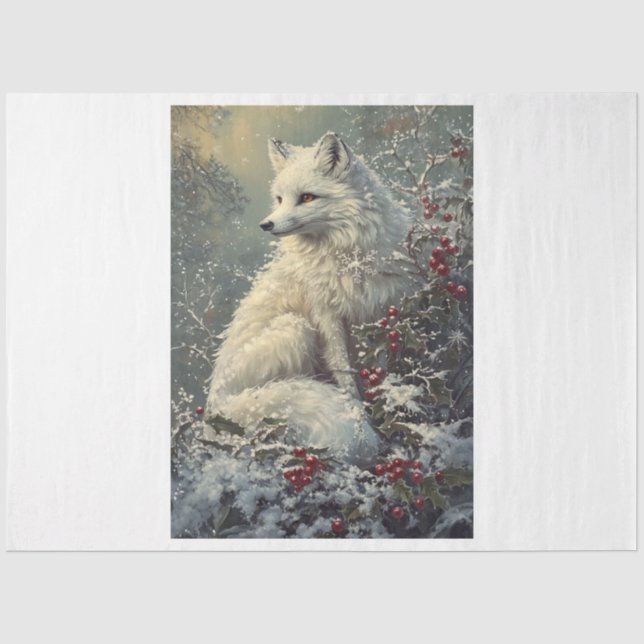 Papier Mousseline Renard arctique (Recto)