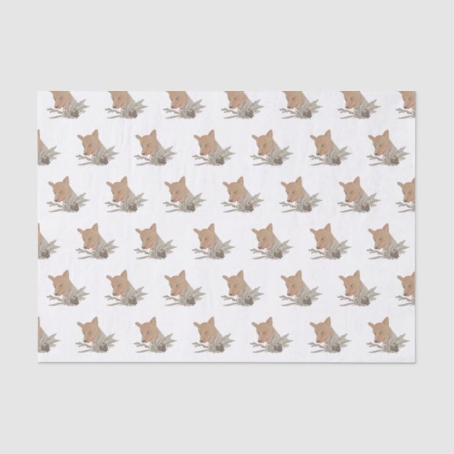 Papier Mousseline Renard forestier saisonnier (Recto)