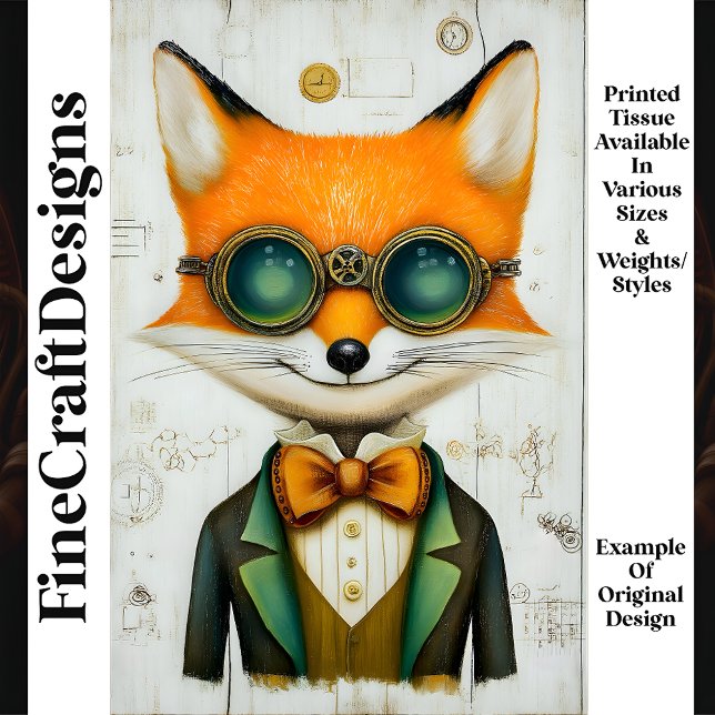 Papier Mousseline Renard Steampunk En Goggets Veste Cravate M3 Décou (Créateur téléchargé)
