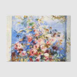 Papier Mousseline Renoir - Roses dans une fenêtre