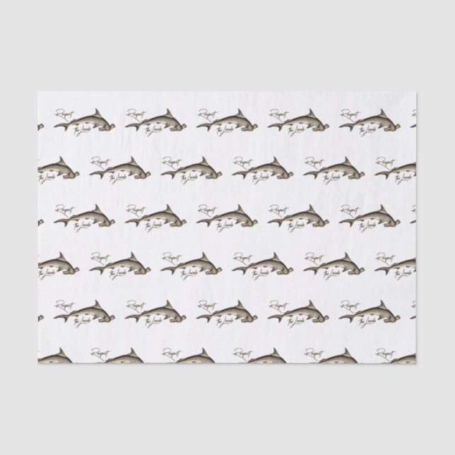 Papier Mousseline Respectez la citation amusante de requin marteau l (Recto)