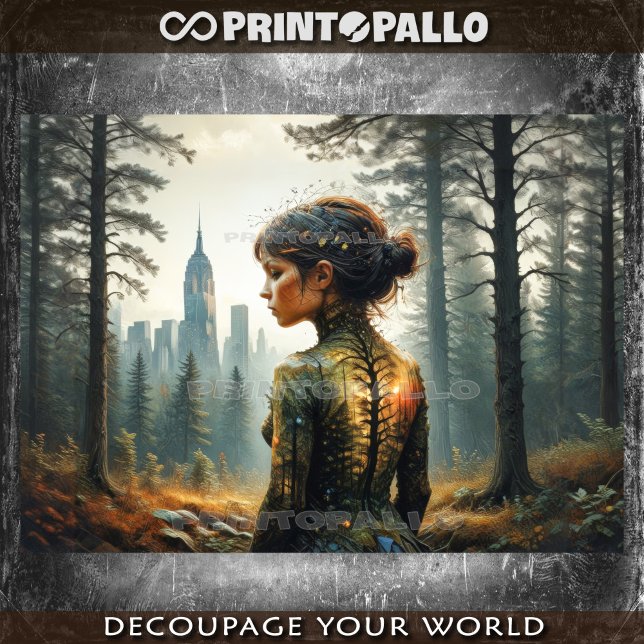 Papier Mousseline Retour à la nature : fille. (Créateur téléchargé)